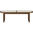 Meridian Furniture Canovia Brown Walnut Solid Wood And Faux Cane Bench