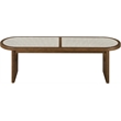 Meridian Furniture Canovia Brown Walnut Solid Wood And Faux Cane Bench