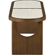 Meridian Furniture Canovia Brown Walnut Solid Wood And Faux Cane Bench