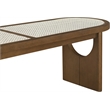 Meridian Furniture Canovia Brown Walnut Solid Wood And Faux Cane Bench