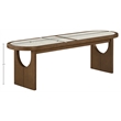 Meridian Furniture Canovia Brown Walnut Solid Wood And Faux Cane Bench