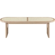 Meridian Furniture Canovia Natural Solid Wood And Faux Cane Bench