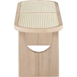 Meridian Furniture Canovia Natural Solid Wood And Faux Cane Bench