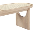 Meridian Furniture Canovia Natural Solid Wood And Faux Cane Bench