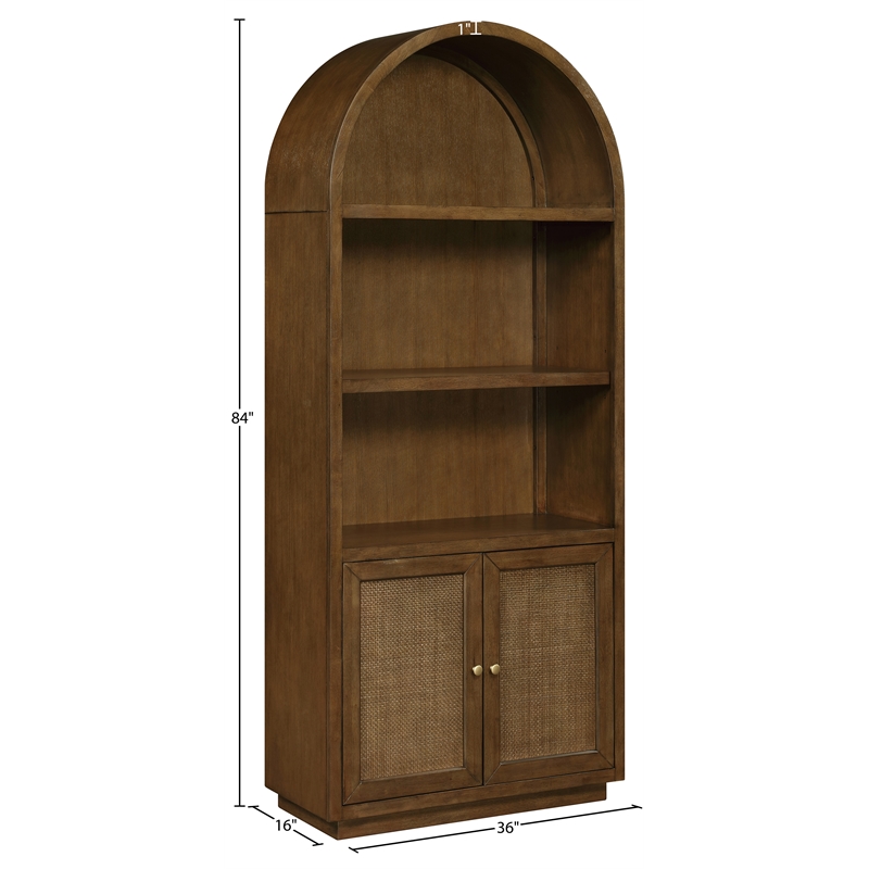 Meridian Furniture Botanical Brown Solid Wood Bookcase