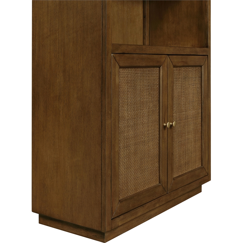 Meridian Furniture Botanical Brown Solid Wood Bookcase