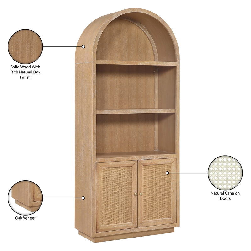 Meridian Furniture Botanical Natural Solid Wood Bookcase