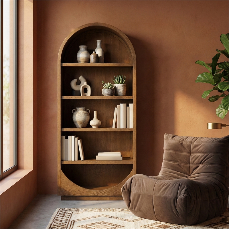 Meridian Furniture Hearth Brown Solid Wood Bookcase