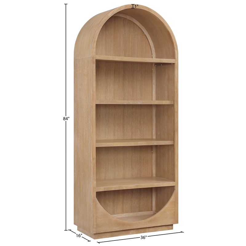 Meridian Furniture Hearth Natural Solid Wood Bookcase