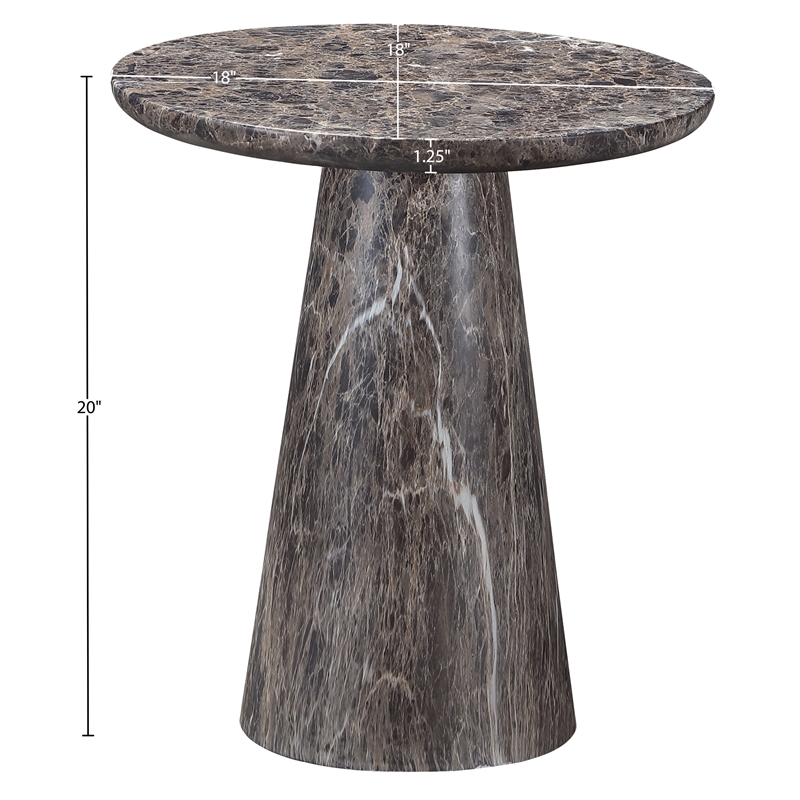 Meridian Furniture Cassino Brown Concrete Indoor / Outdoor End Table