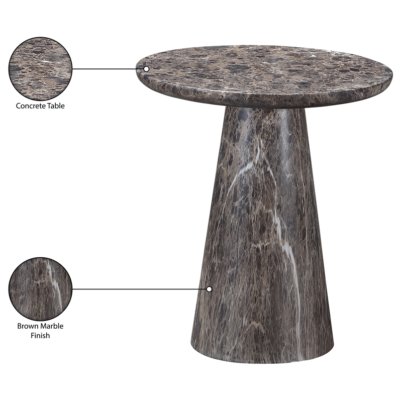 Meridian Furniture Cassino Brown Concrete Indoor / Outdoor End Table