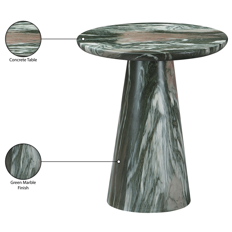 Meridian Furniture Cassino Green Concrete Indoor / Outdoor End Table