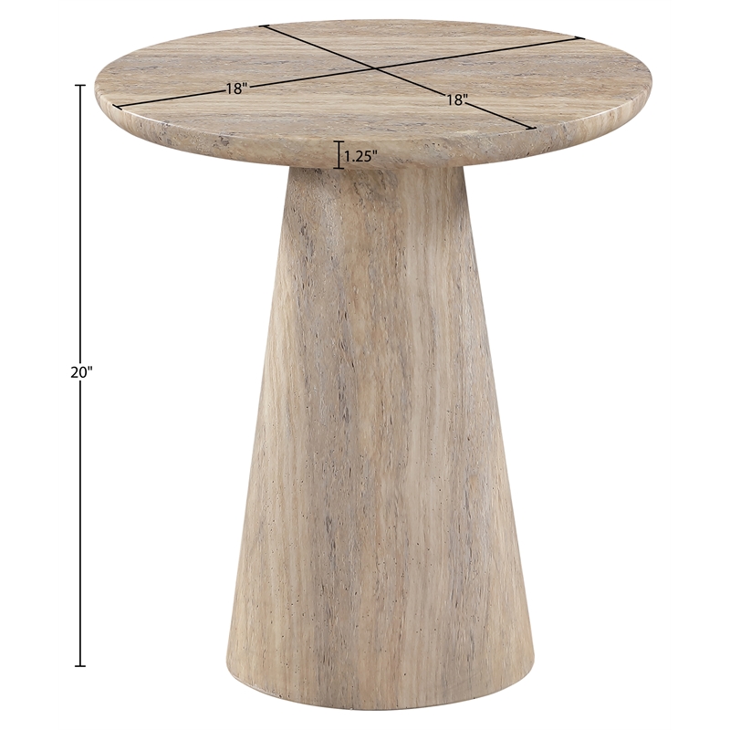 Meridian Furniture Cassino Travertine Concrete Indoor / Outdoor End Table