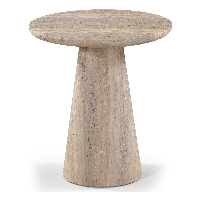 Meridian Furniture Cassino Travertine Concrete Indoor / Outdoor End Table
