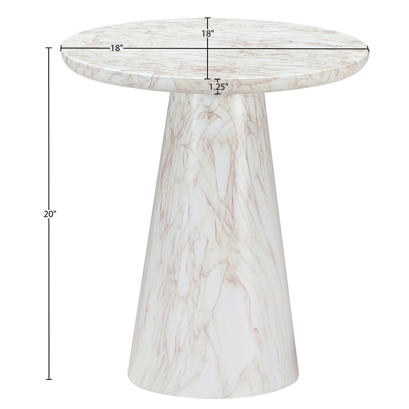 Meridian Furniture Cassino White Concrete Indoor / Outdoor End Table