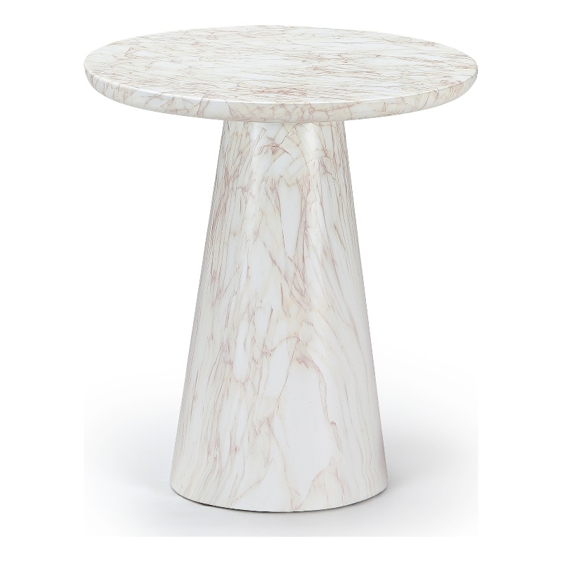 Meridian Furniture Cassino White Concrete Indoor / Outdoor End Table