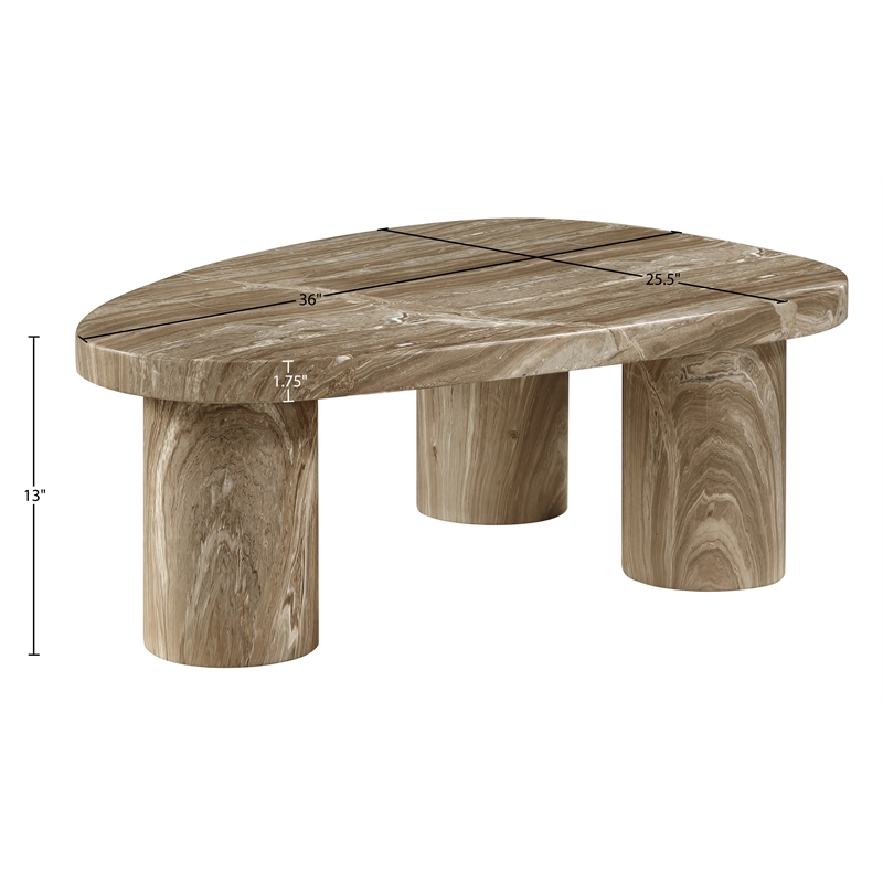 Meridian Furniture Teramo Beige Concrete Indoor / Outdoor Coffee Table