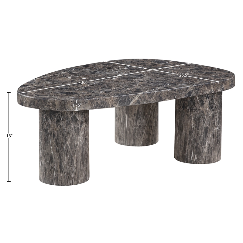 Meridian Furniture Teramo Brown Concrete Indoor / Outdoor Coffee Table