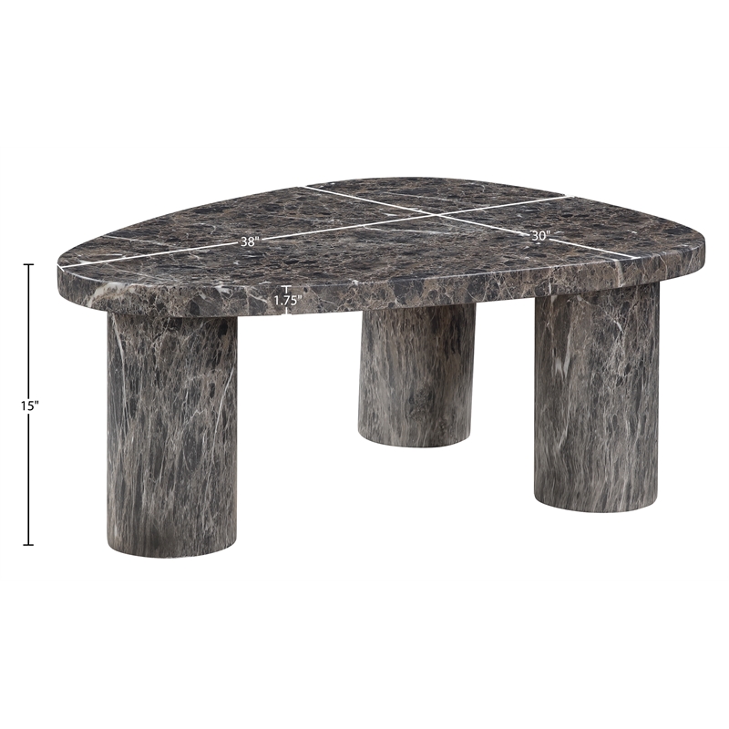 Meridian Furniture Teramo Brown Concrete Indoor / Outdoor Coffee Table