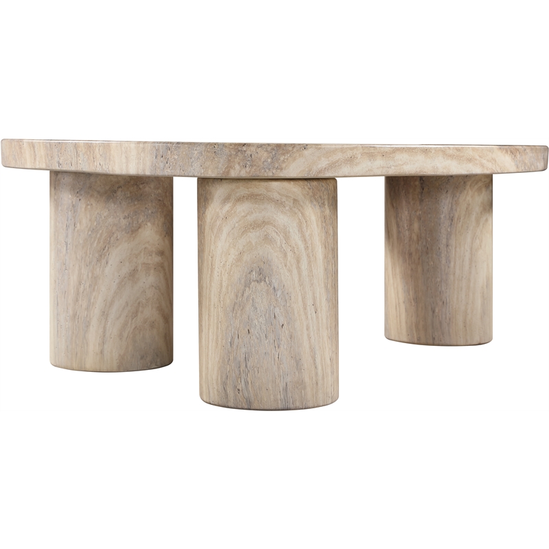 Meridian Furniture Teramo Travertine Concrete Indoor / Outdoor Coffee Table