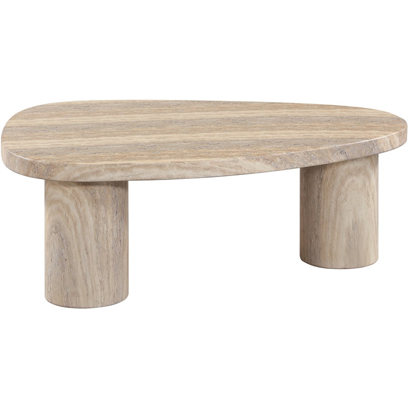 Meridian Furniture Teramo Travertine Concrete Indoor / Outdoor Coffee Table