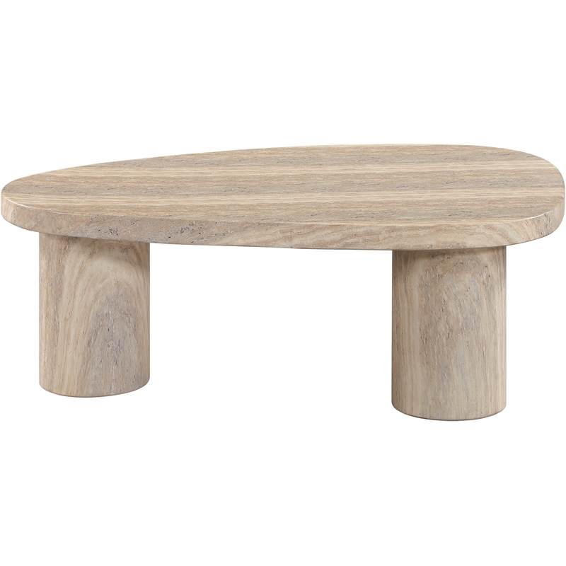 Meridian Furniture Teramo Travertine Concrete Indoor / Outdoor Coffee Table