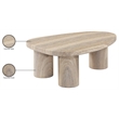 Meridian Furniture Teramo Travertine Concrete Indoor / Outdoor Coffee Table