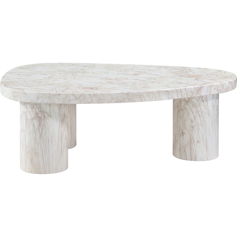 Meridian Furniture Teramo White Concrete Indoor / Outdoor Coffee Table