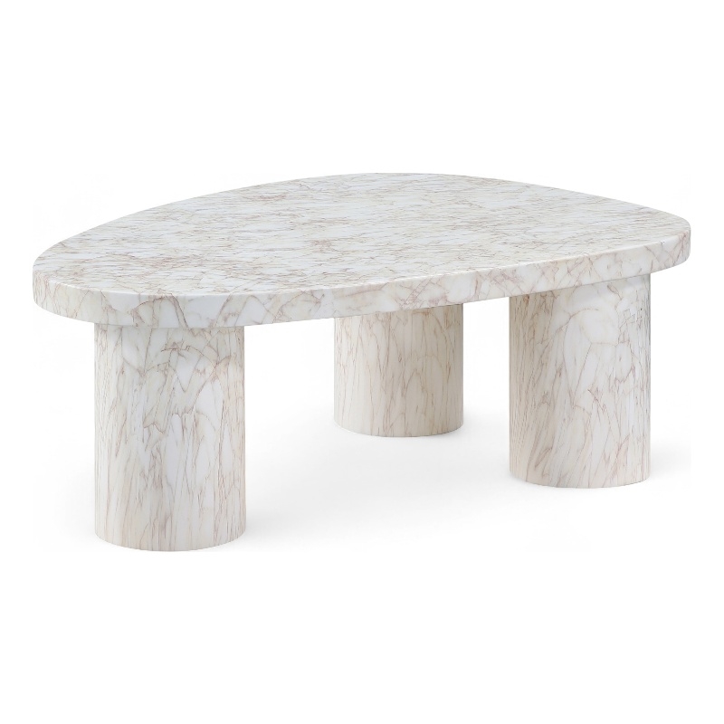 Meridian Furniture Teramo White Concrete Indoor / Outdoor Coffee Table