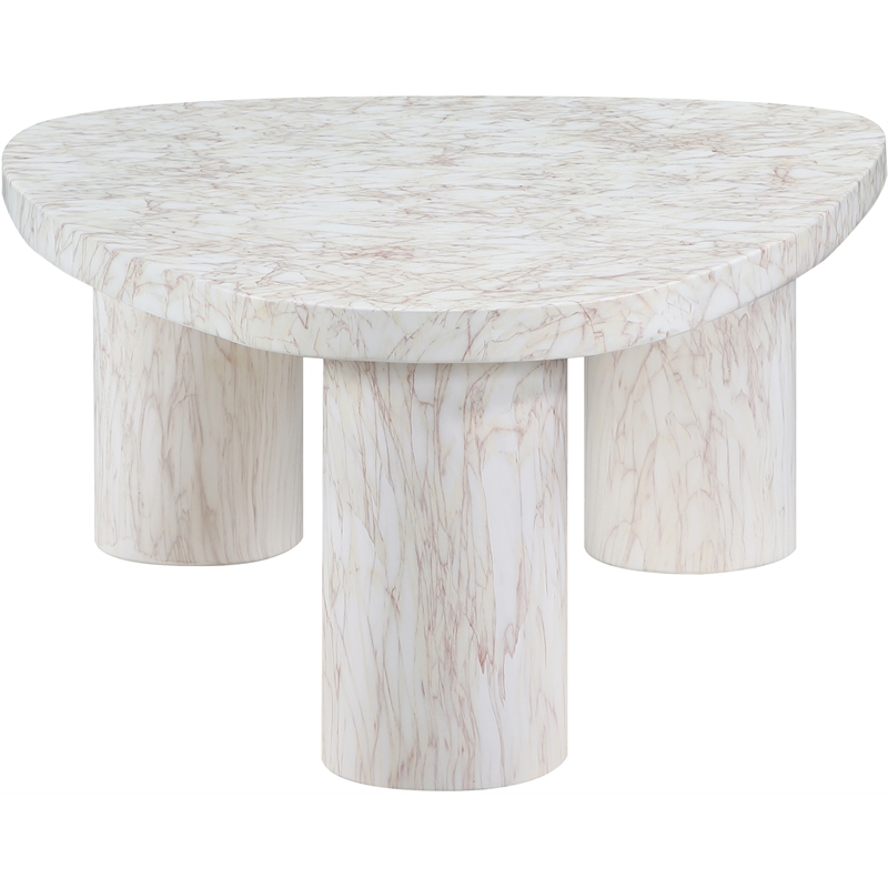 Meridian Furniture Teramo White Concrete Indoor / Outdoor Coffee Table