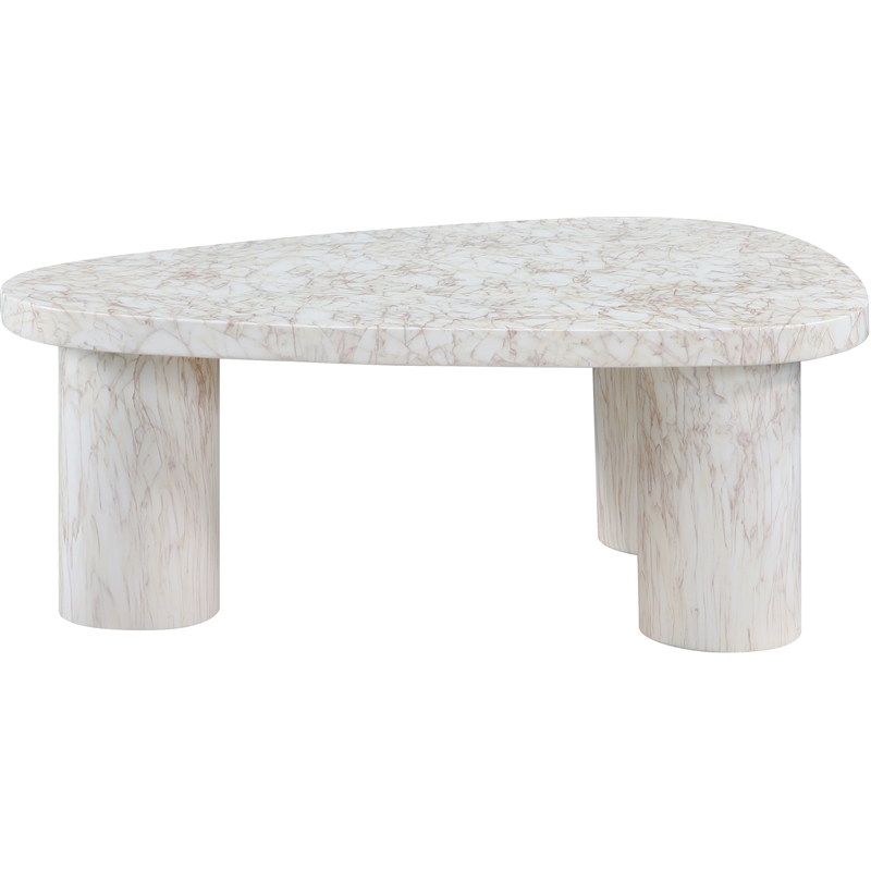 Meridian Furniture Teramo White Concrete Indoor / Outdoor Coffee Table