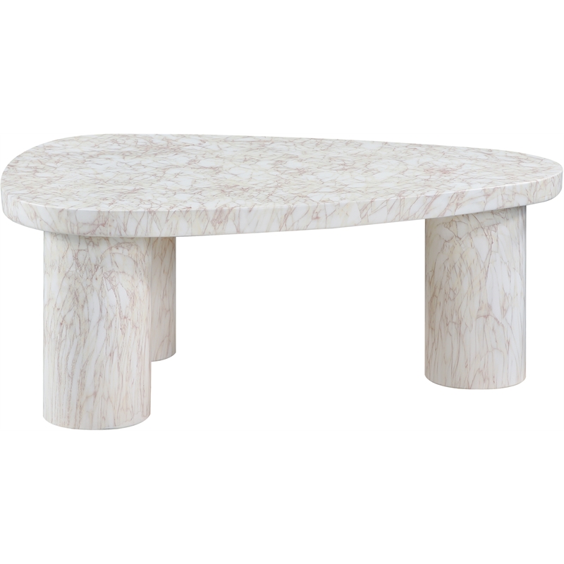 Meridian Furniture Teramo White Concrete Indoor / Outdoor Coffee Table