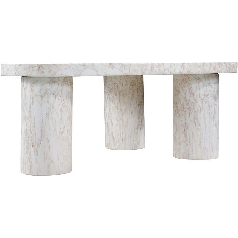 Meridian Furniture Teramo White Concrete Indoor / Outdoor Coffee Table