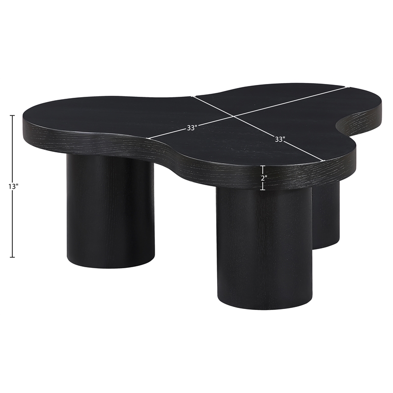 Meridian Furniture Cove Black Oak Veneer And Solid Wood Coffee Table
