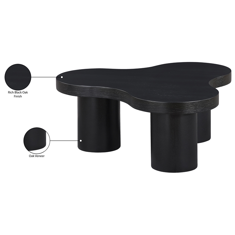 Meridian Furniture Cove Black Oak Veneer And Solid Wood Coffee Table