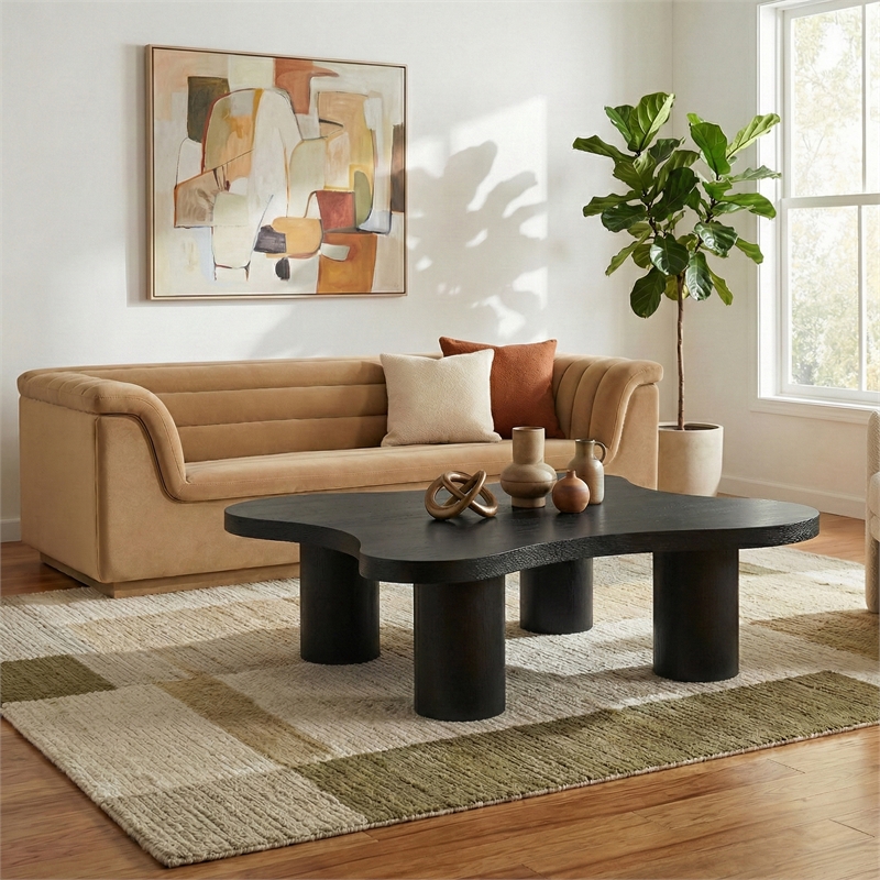 Meridian Furniture Cove Black Oak Veneer And Solid Wood Coffee Table