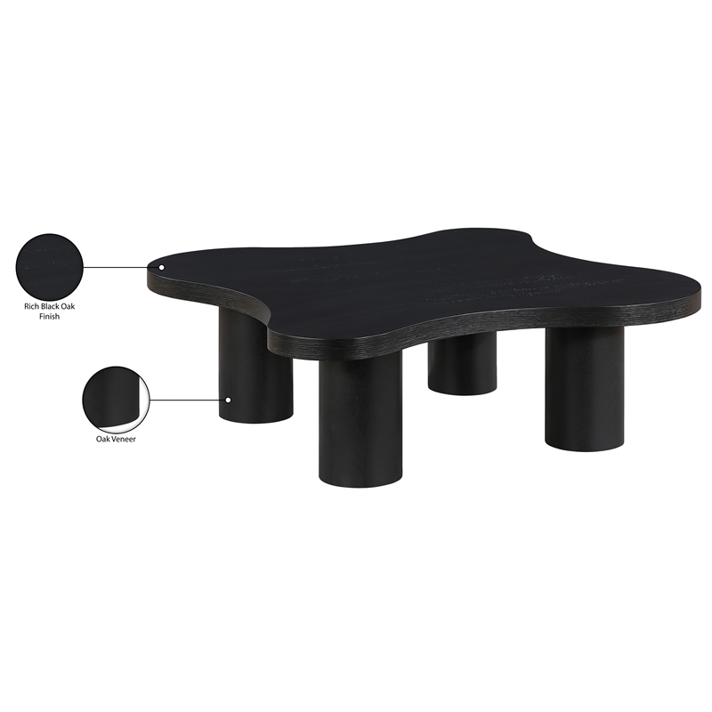 Meridian Furniture Cove Black Oak Veneer And Solid Wood Coffee Table