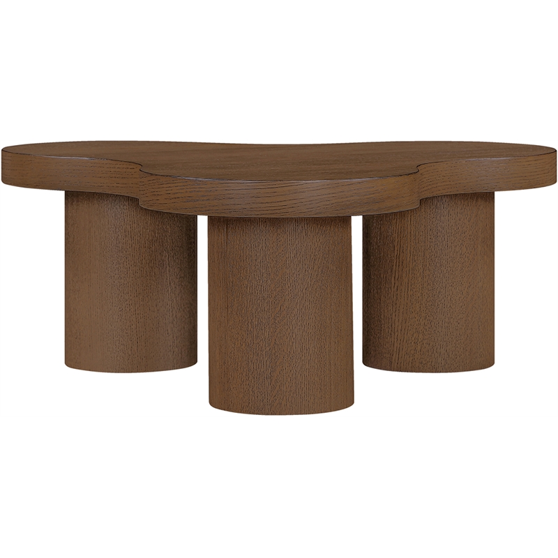 Meridian Furniture Cove Brown Walnut Oak Veneer And Solid Wood Coffee Table
