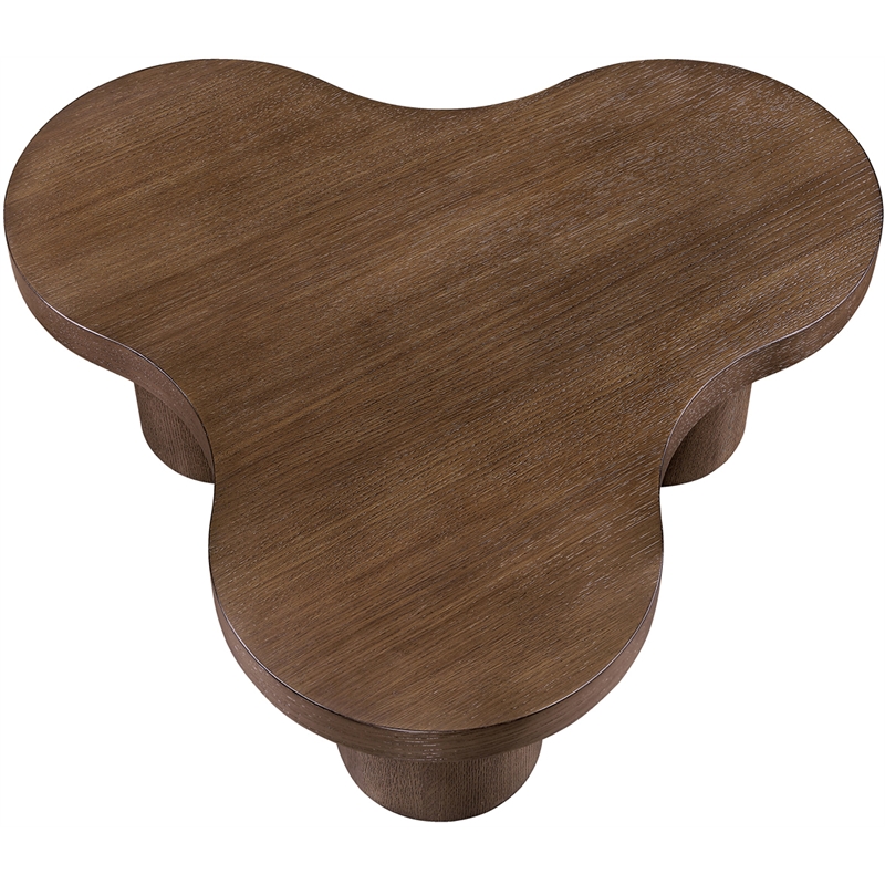 Meridian Furniture Cove Brown Walnut Oak Veneer And Solid Wood Coffee Table