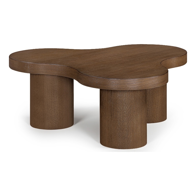 Meridian Furniture Cove Brown Walnut Oak Veneer And Solid Wood Coffee Table