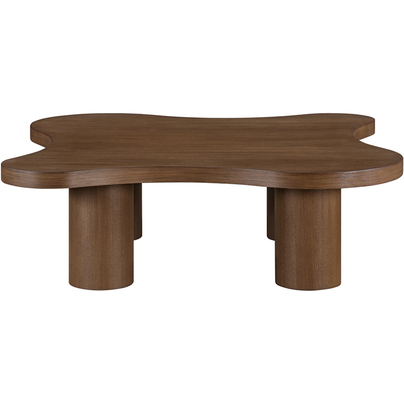 Meridian Furniture Cove Brown Walnut Oak Veneer And Solid Wood Coffee Table