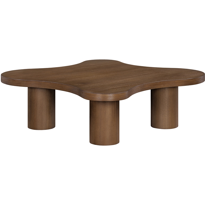 Meridian Furniture Cove Brown Walnut Oak Veneer And Solid Wood Coffee Table