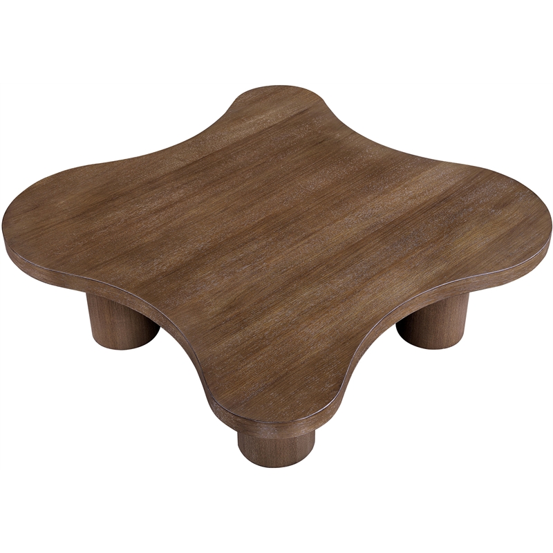 Meridian Furniture Cove Brown Walnut Oak Veneer And Solid Wood Coffee Table