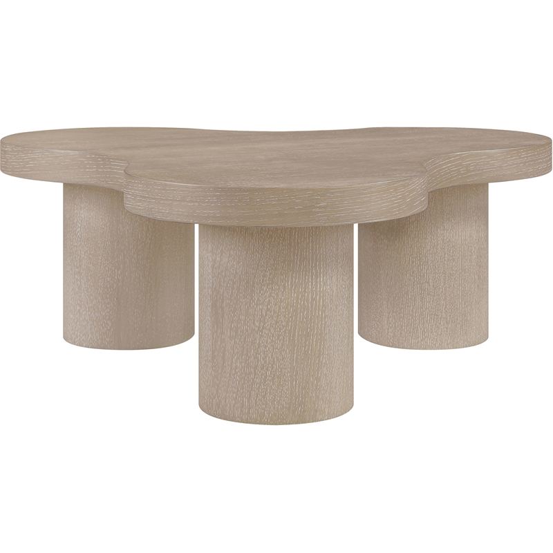 Meridian Furniture Cove Natural Oak Veneer And Solid Wood Coffee Table