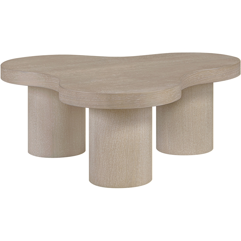 Meridian Furniture Cove Natural Oak Veneer And Solid Wood Coffee Table