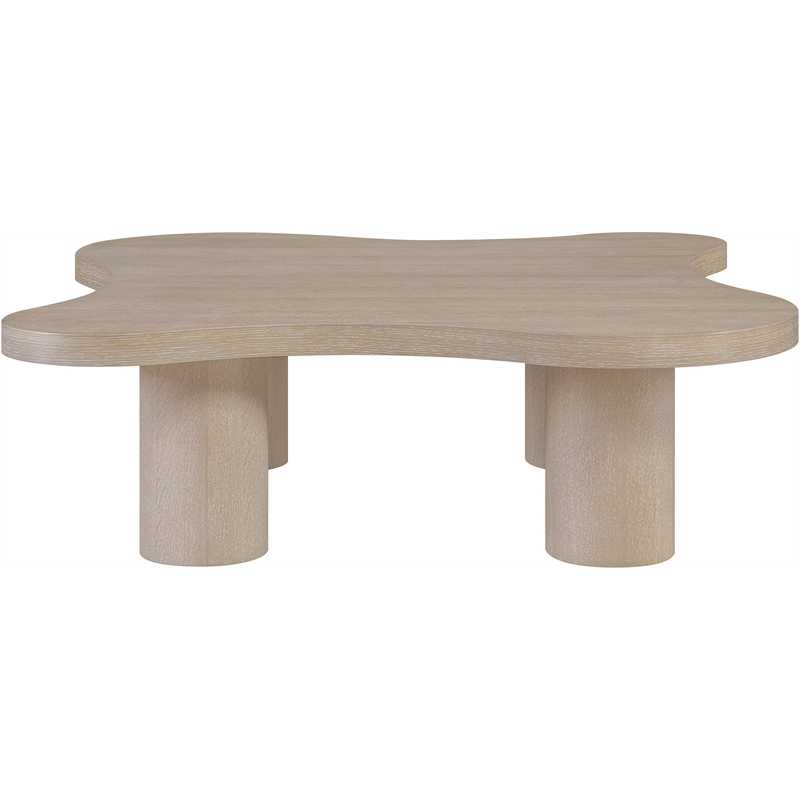 Meridian Furniture Cove Natural Oak Veneer And Solid Wood Coffee Table
