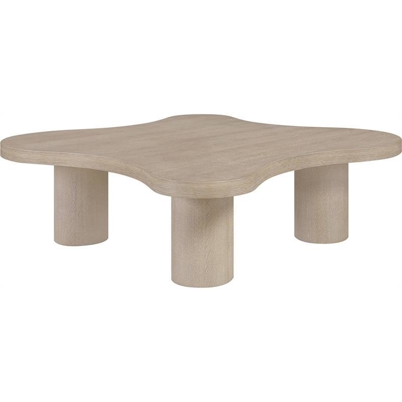 Meridian Furniture Cove Natural Oak Veneer And Solid Wood Coffee Table