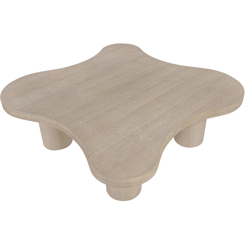 Meridian Furniture Cove Natural Oak Veneer And Solid Wood Coffee Table