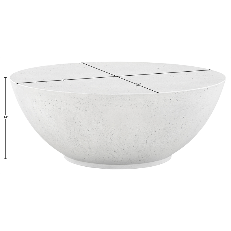 Meridian Furniture Reggio White Concrete Indoor/Outdoor Coffee Table