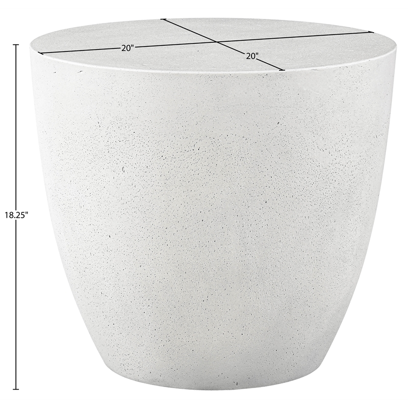 Meridian Furniture Reggio White Concrete Indoor/Outdoor End Table